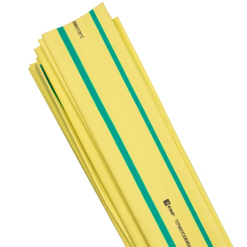 Термоусаживаемая трубка ТУТ нг 20/10 желто-зеленая в отрезках по 1м PROxima | код  tut-20-yg-1m | EKF